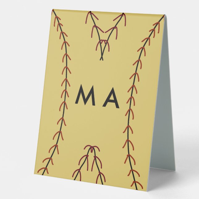Plaque De Table Simple monogramme ajouter votre nom lettre man min (Recto)