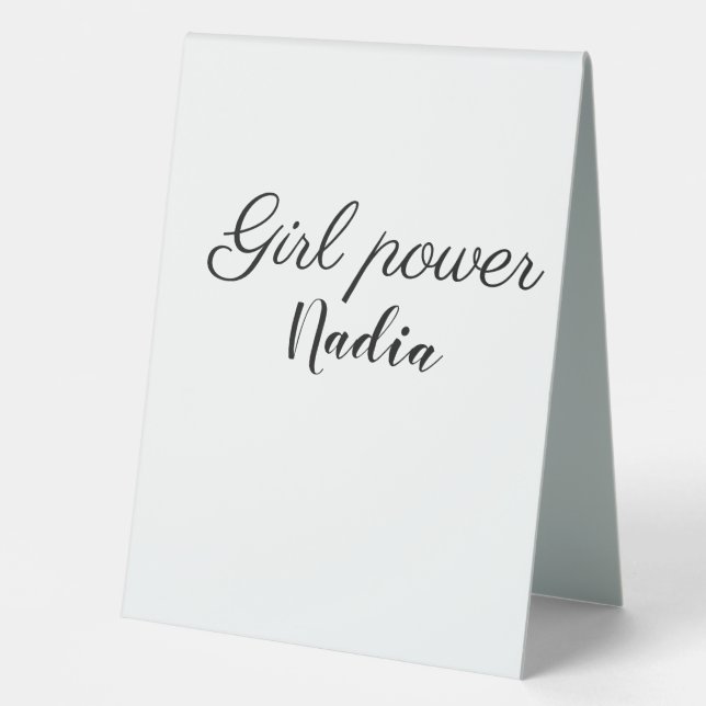Plaque De Table simple pouvoir minimal des filles ajouter le nom t (Recto)