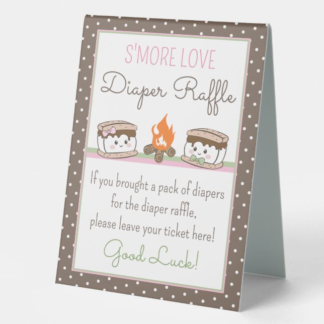 Plaque De Table S'more baby shower tombole (Recto)