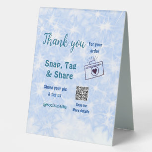 Plaque De Table Snap tag partager les médias sociaux q r code part