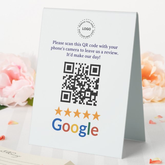 Plaque De Table Société de code QR de critiques Google pour entrep (In SItu (Mariage))
