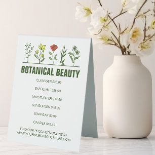 Plaque De Table Société de produits de soins de peau de spa botani