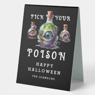 Plaque De Table Soirée Cocktail Halloween Choisir Votre Poison