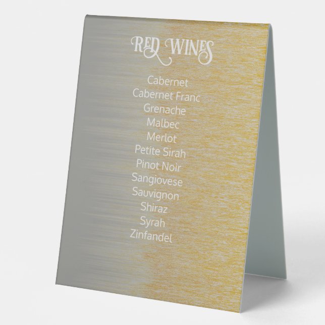Plaque De Table Soirée d'anniversaire Gold, Silver Elegant Wedding (Recto)