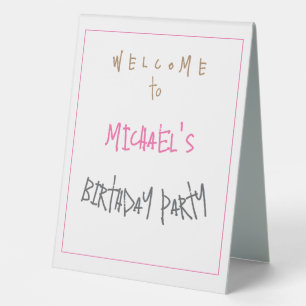 Plaque De Table Soirée d'anniversaire minimaliste moderne