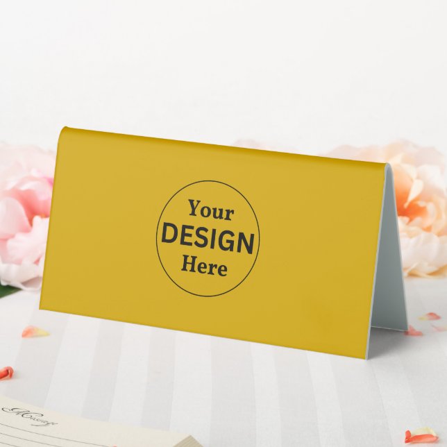 Plaque De Table Solid Mustard Yellow Minimalist Table Tent Sign (In SItu (Mariage))