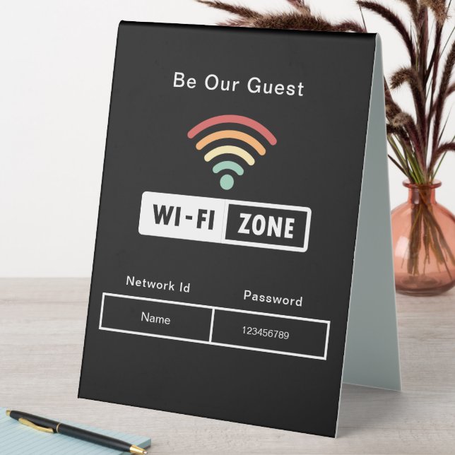 Plaque De Table Soyez notre Mariage invité WIFI Information Mot de (En SItu (Tableau))