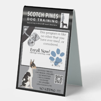 Plaque De Table SP Dog Training Table Top pour Vet Office Sign SSm