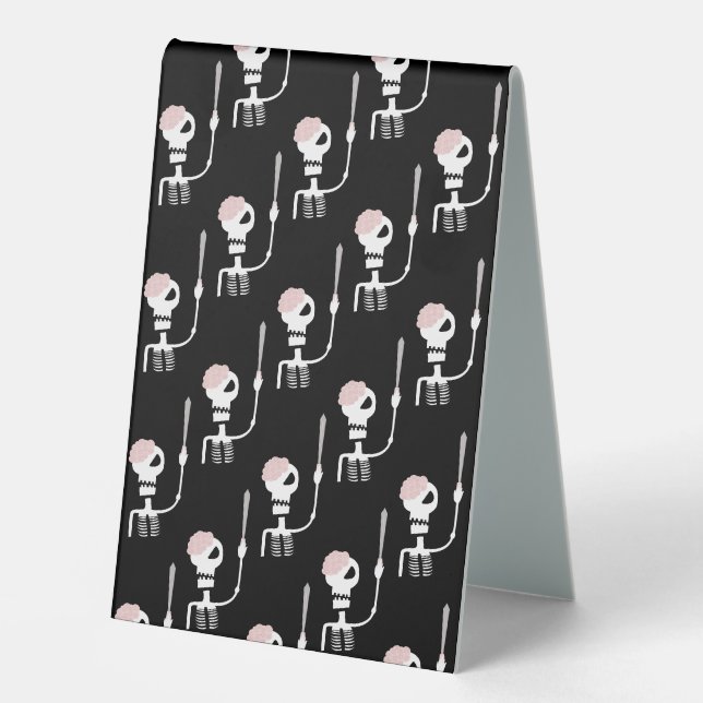 Plaque De Table squelette d'Halloween avec une épée  (Recto)