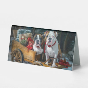 Plaque De Table Staffordshire américain Traîneau enneigé de Noël