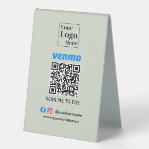 Plaque De Table Stand de paiement de code QR Venmo personnalisé