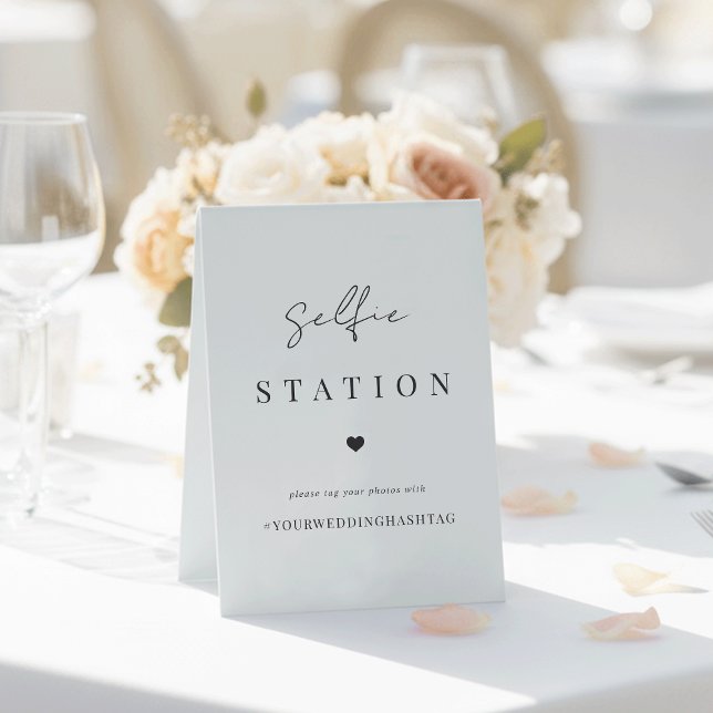 Plaque De Table Station de selfie minimaliste de Mariage moderne e (Créateur téléchargé)