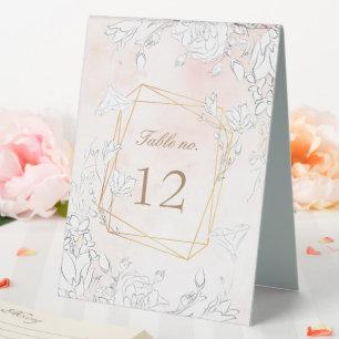 Plaque De Table Subtil Blush Floral Mariage Numéro de table