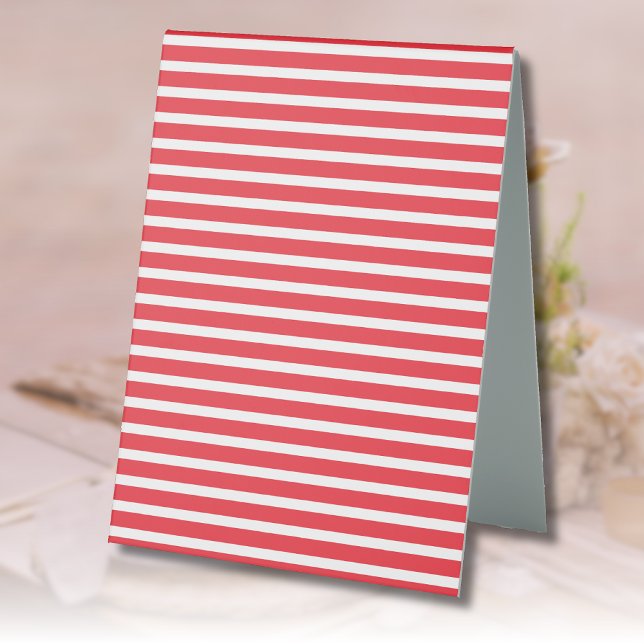Plaque De Table Sucre de canne rouge et blanc simple horizontal tr (Créateur téléchargé)
