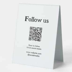 Plaque De Table Suivez-nous sur les réseaux sociaux, scannez le co