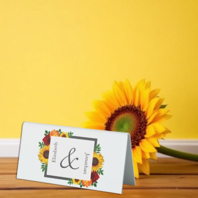 Plaque De Table Sunset Sunflower Rose Floral Mariage (Créateur téléchargé)