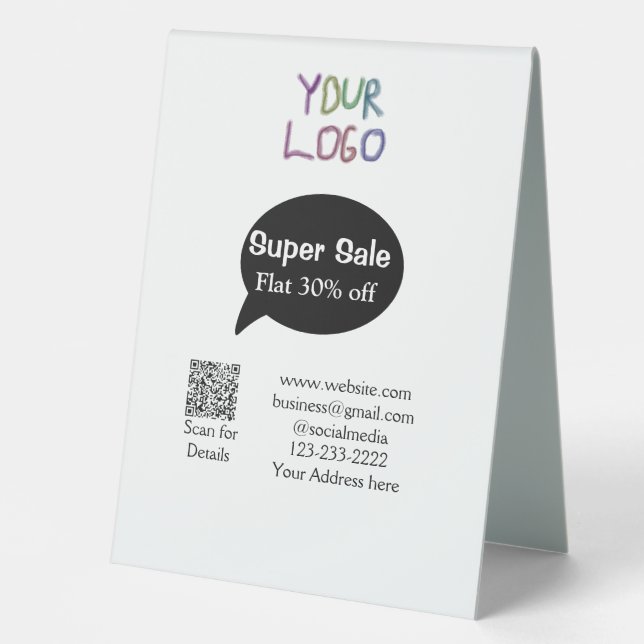 Plaque De Table super-vente escompte d'entreprise numérisation cod (Recto)