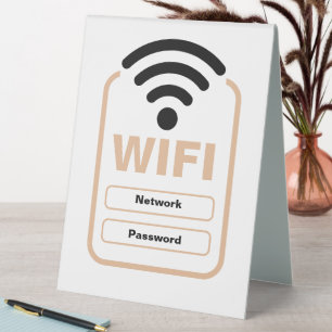 Plaque De Table Support d'affichage réseau WiFi et mot de passe ac