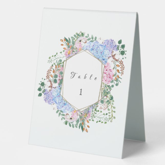 Plaque De Table Support de table mariage Hydrangea gris (Recto)