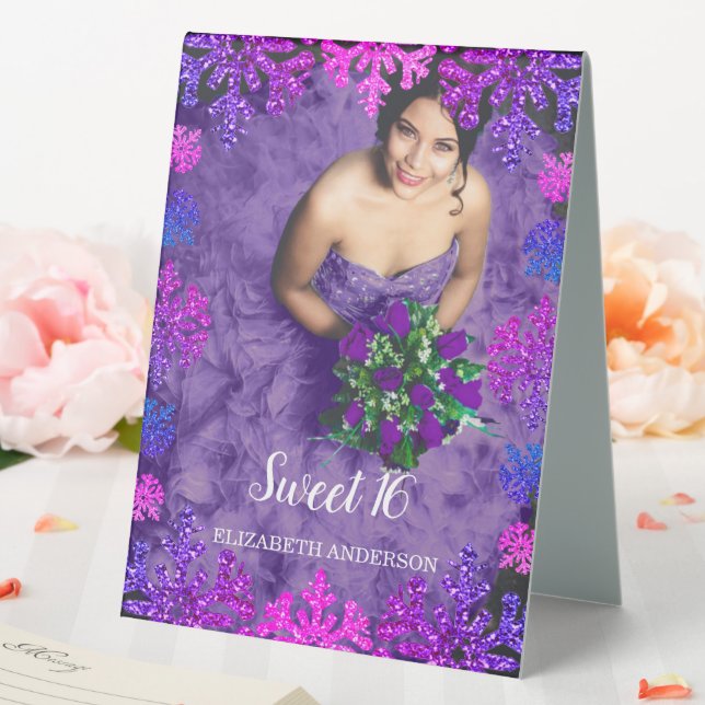 Plaque De Table Sweet 16 Flocon de neige hivernal Anniversaire (In SItu (Mariage))