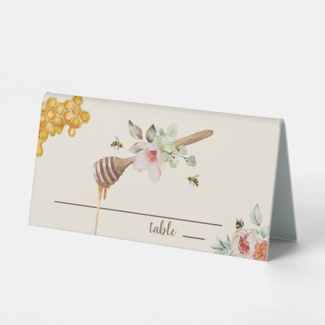 Plaque De Table Sweet As Can Bee Baby Girl Baby shower de miel (Recto)