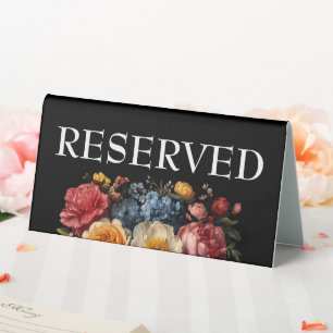 Plaque De Table Symbole botanique floral noir Moody Réservé