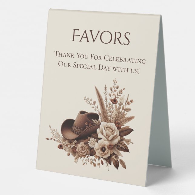 Plaque De Table Symbole de mariage Favor Casquette avec fleurs (Verso)