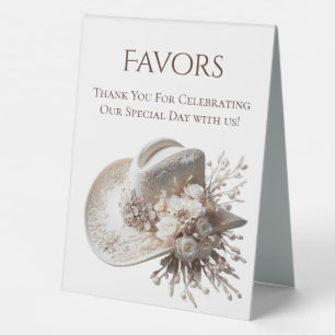 Plaque De Table Symbole de mariage Favor Casquette avec fleurs