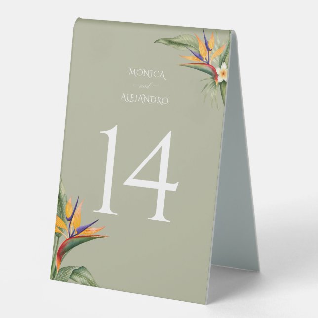 Plaque De Table Table de mariage sur la plage tropicale (Recto)