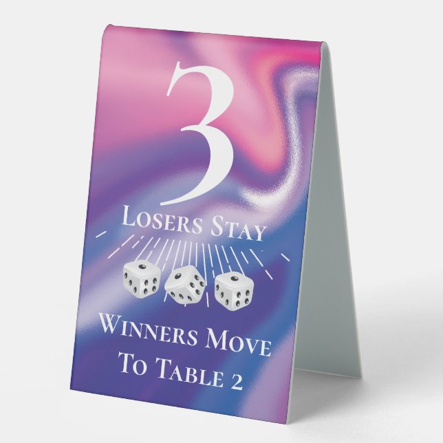 Plaque De Table Table de trois cartes (Recto)