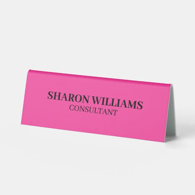 Plaque De Table Table Élégante Professionnelle Rose Clair Minimali (Recto)