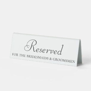 Plaque De Table Table Wedding Reserved Sign for the Bridal Party