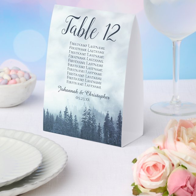 Plaque De Table Tableau des Mariages de pin bleu - Numéro de la ta (Insitu (mariage))