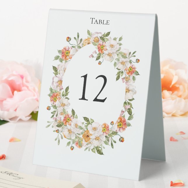 Plaque De Table Tableau numéros de tente thème mariage floral bota (In SItu (Mariage))