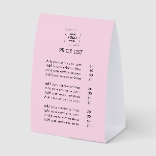 Plaque De Table Tableau Tentaculaire de Liste de Prix 4x6 en Papie