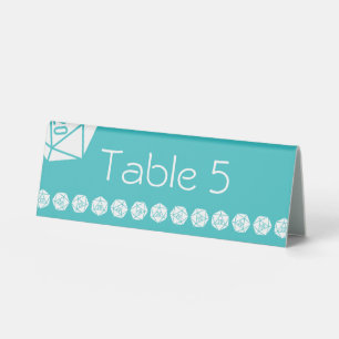 Plaque De Table Tabletop Chic en Turquoise - Présentoir de Table