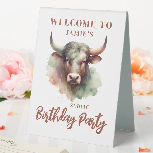 Plaque De Table Taurus Zodiac Thématique Anniversaire Fête Siège (In SItu (Mariage))