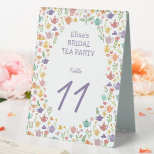 Plaque De Table Tea Party Fête des mariées jolie couleur PERSONNAL