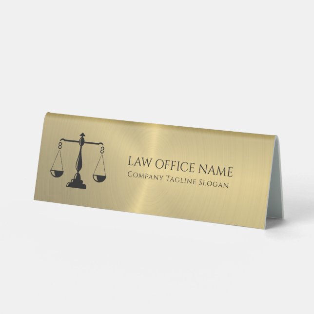 Plaque De Table Tente de table de l'échelle de la justice pour l'o (Recto)