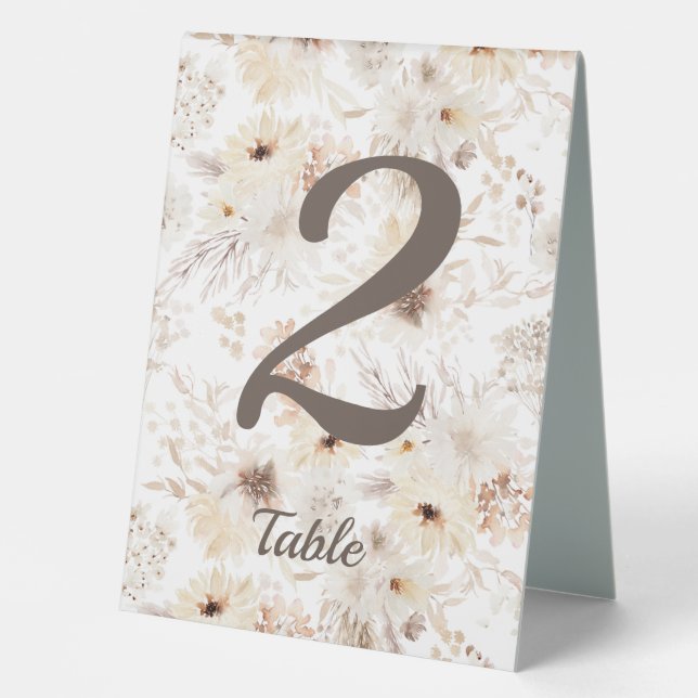 Plaque De Table Tente de table florale Ivory BoHo (Recto)