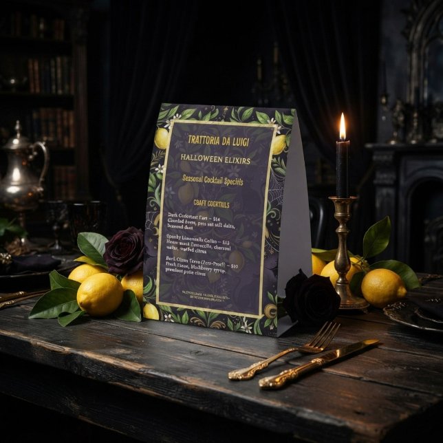 Plaque De Table Tente de table gothique botanique citron Halloween (Créateur téléchargé)