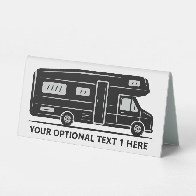 Plaque De Table Texte personnalisé Camper Van (Recto)