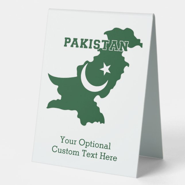 Plaque De Table Texte personnalisé Pakistan (Recto)