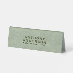 Plaque De Table Texture de tissu vert sauge