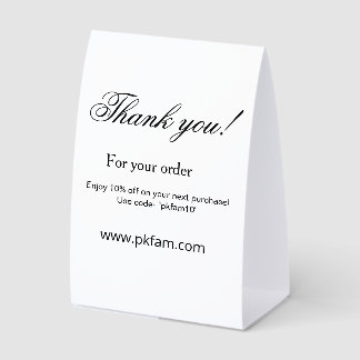 Plaque De Table Thank you for purchase pink family business detail