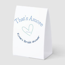 THATS AMORE BRIDAL SHOWER BLUE HEART NAME DATE SIM