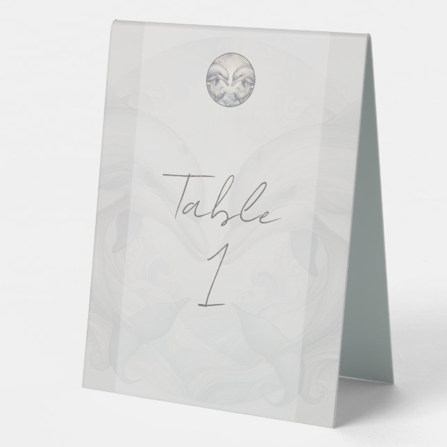 Plaque De Table Thème Dauphin de la carte mariage (Verso)