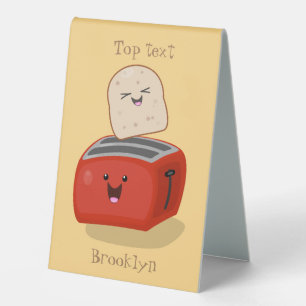 Plaque De Table Toast de Cute kawaii et dessin animé de grille-pai