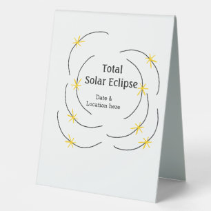 Plaque De Table Total éclipse solaire ajouter la date emplacement 