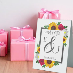 Plaque De Table Tournesol Rose Daisy Floral Mariage Automne